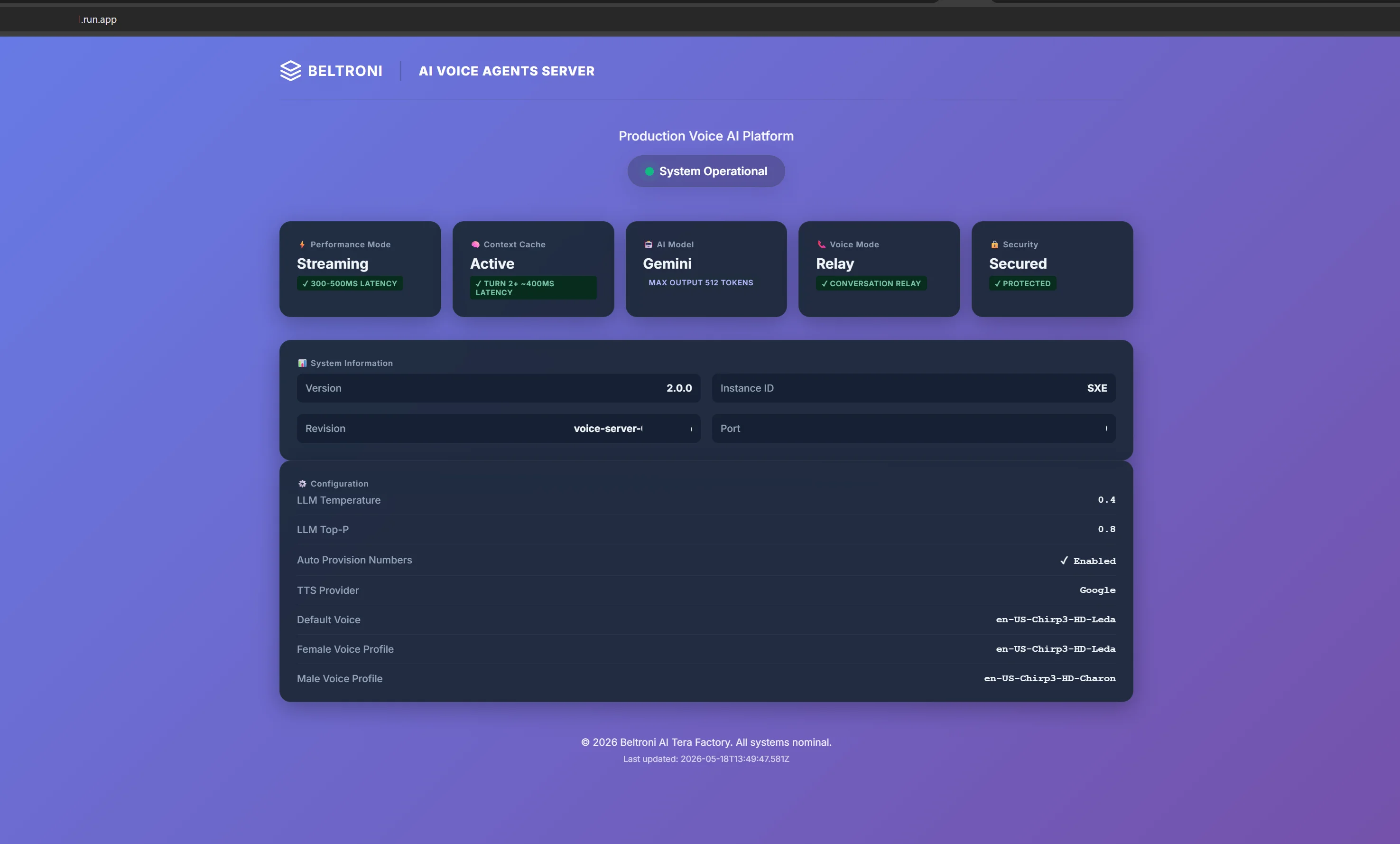 Beltroni AI Voice Calls Server Orchestration